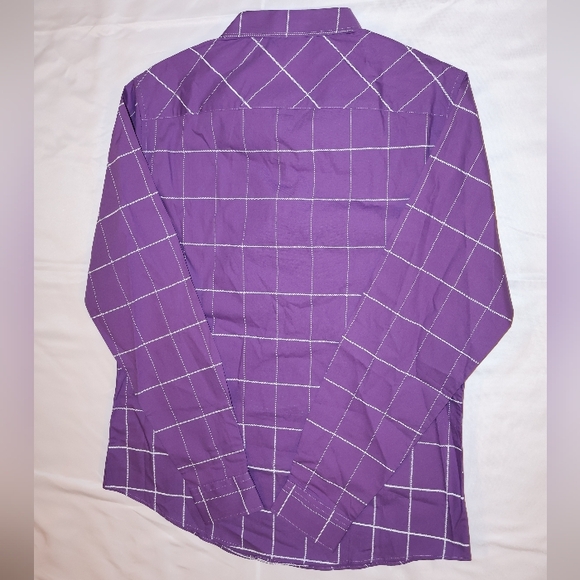 Coofandy Long Sleeve Purple & White Checkered, Orange Button Down Shirt, M. NWT. - Picture 11 of 12